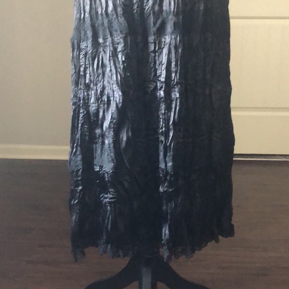 90’s Vintage Silky Crinkle Skirt Lace Ribbon Adjustable Size Medium M - Picture 5 of 11